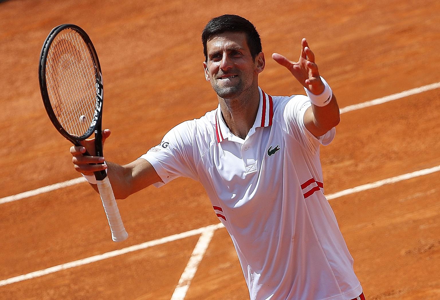 Serbia's Novak Djokovic after winning his quarter-final against Greece's Stefanos Tsitsipas. He described it as probably the toughest match of the year for him.