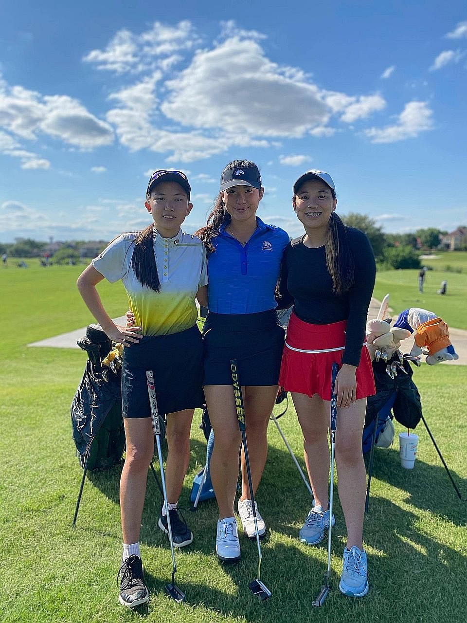 The Singaporean Tan sisters (from left) Miyoko, Janane and Belle at the Hackberry Creek Country Club. The Dallas-based trio have benefited from First Tee Greater Dallas' programmes.