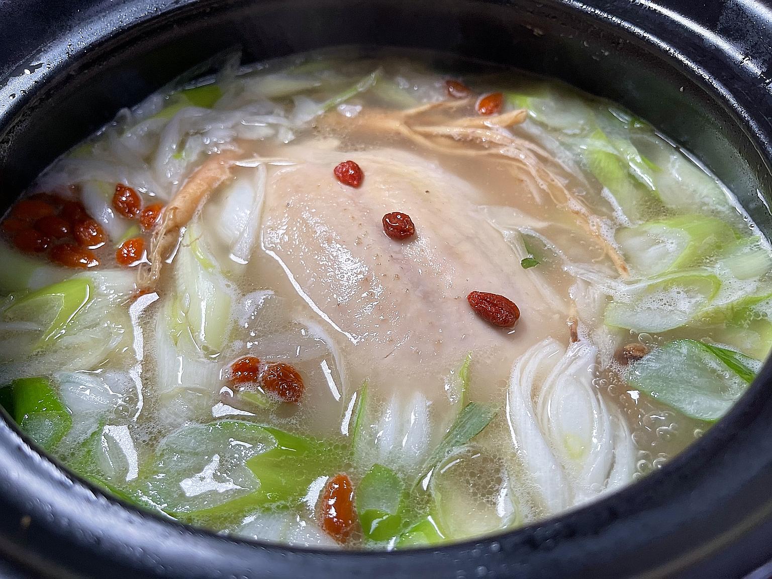 Korean-style ginseng chicken soup is a hearty one-pot dish that is a meal on its own.