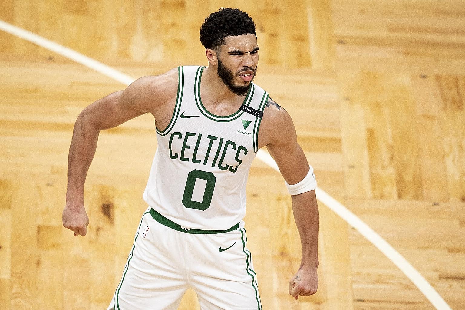 Boston Celtics forward Jayson Tatum scored 50 points in their 118-100 victory over the Washington Wizards to secure a play-off spot for the seventh consecutive season.