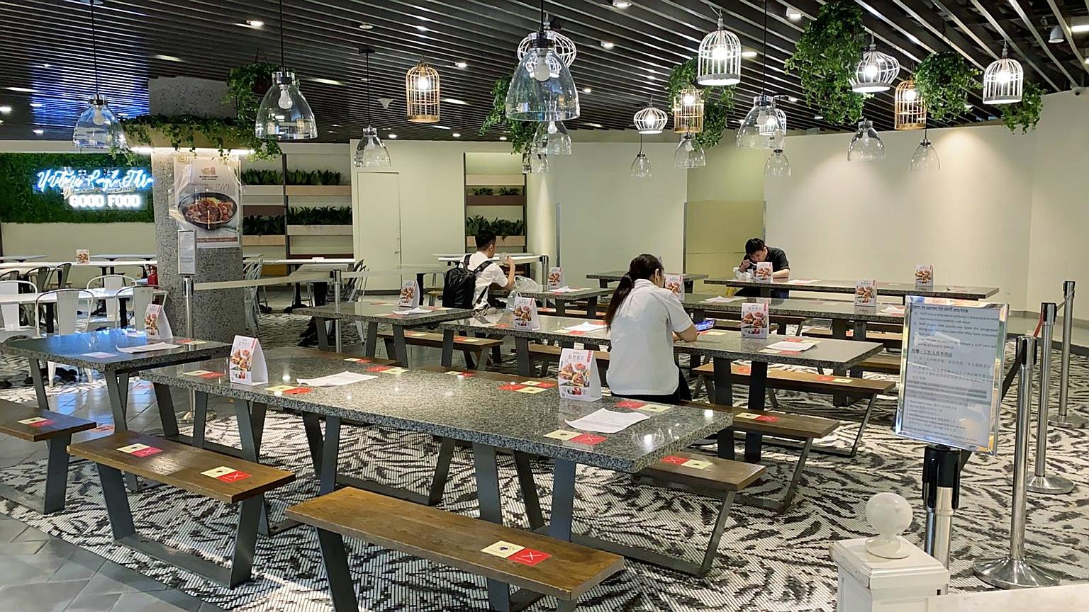 The mall has designated the Food Republic (above) and Big Appetite foodcourts as zones that allow essential service workers to consume meals in a safe and conducive environment. PHOTO: SUNTEC CITY