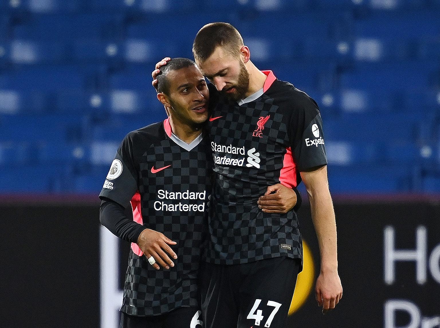Midfielder Thiago Alcantara (left) and defender Nathaniel Phillips, 24, have come good for Liverpool, particularly in recent weeks.