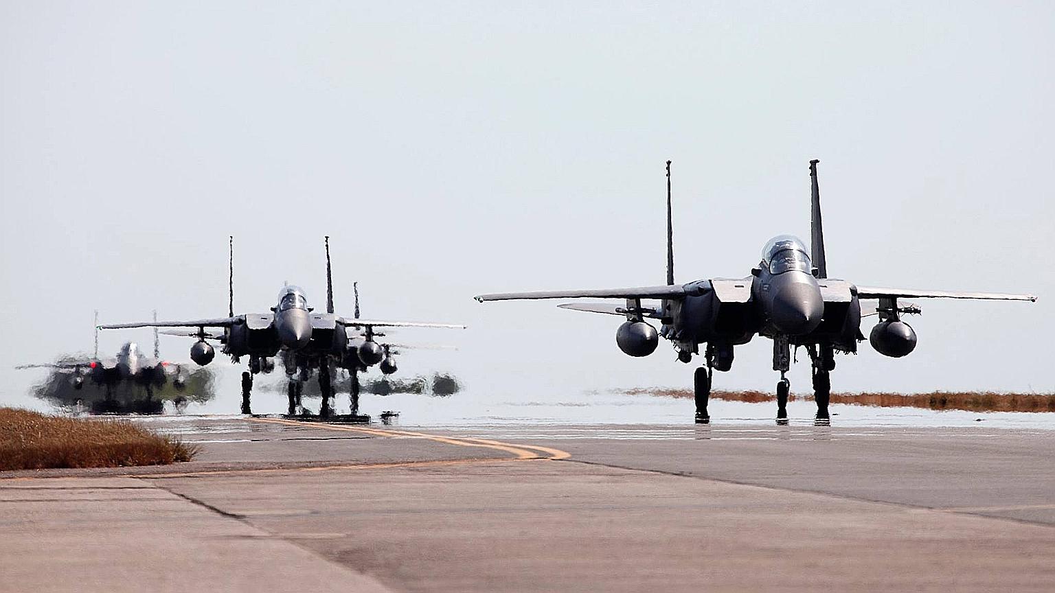 A photo taken in 2017 during the RSAF's deployment to Guam for joint training with the US Pacific Air Force.
