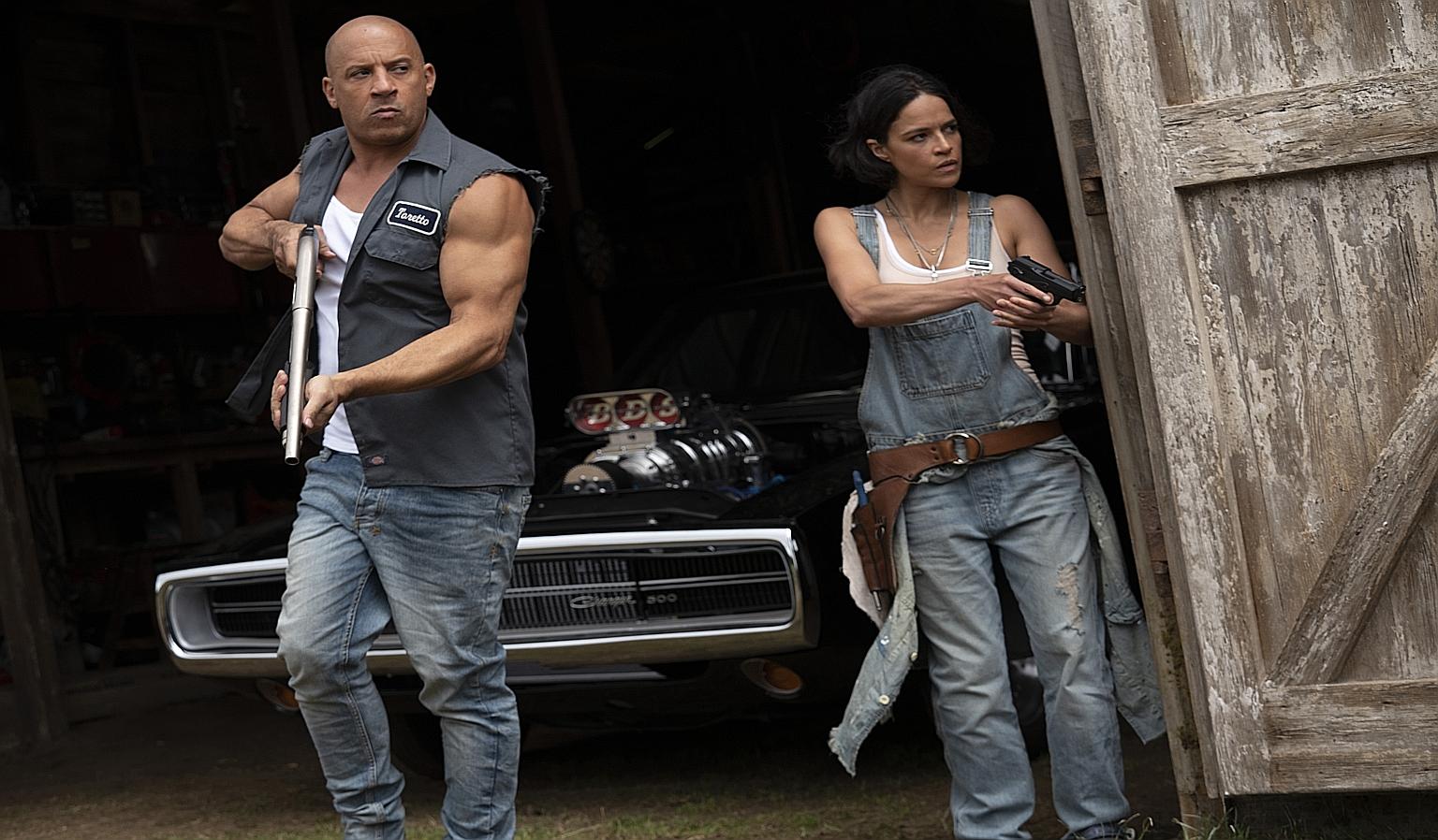 Fast And Furious 9 stars Vin Diesel and Michelle Rodriguez.