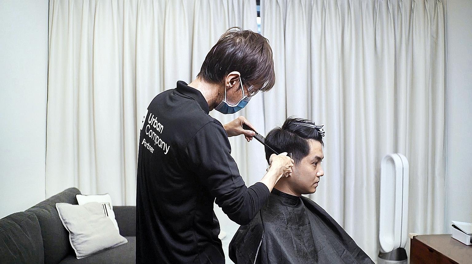 You could get a haircut at home with Urban Company's services.