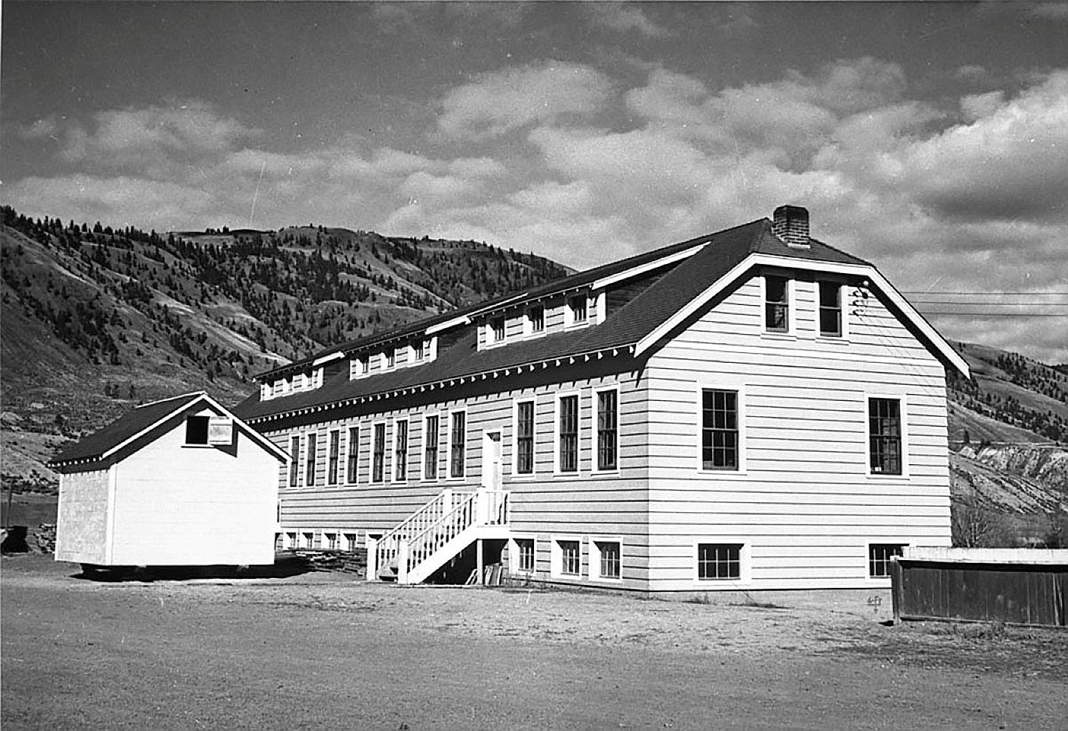 A 1950 picture of a building at the Kamloops Indian Residential School in British Columbia. Some 150,000 Indian, Inuit and Metis children were forcibly enrolled in such schools, where students were abused by teachers who stripped them of their cultur