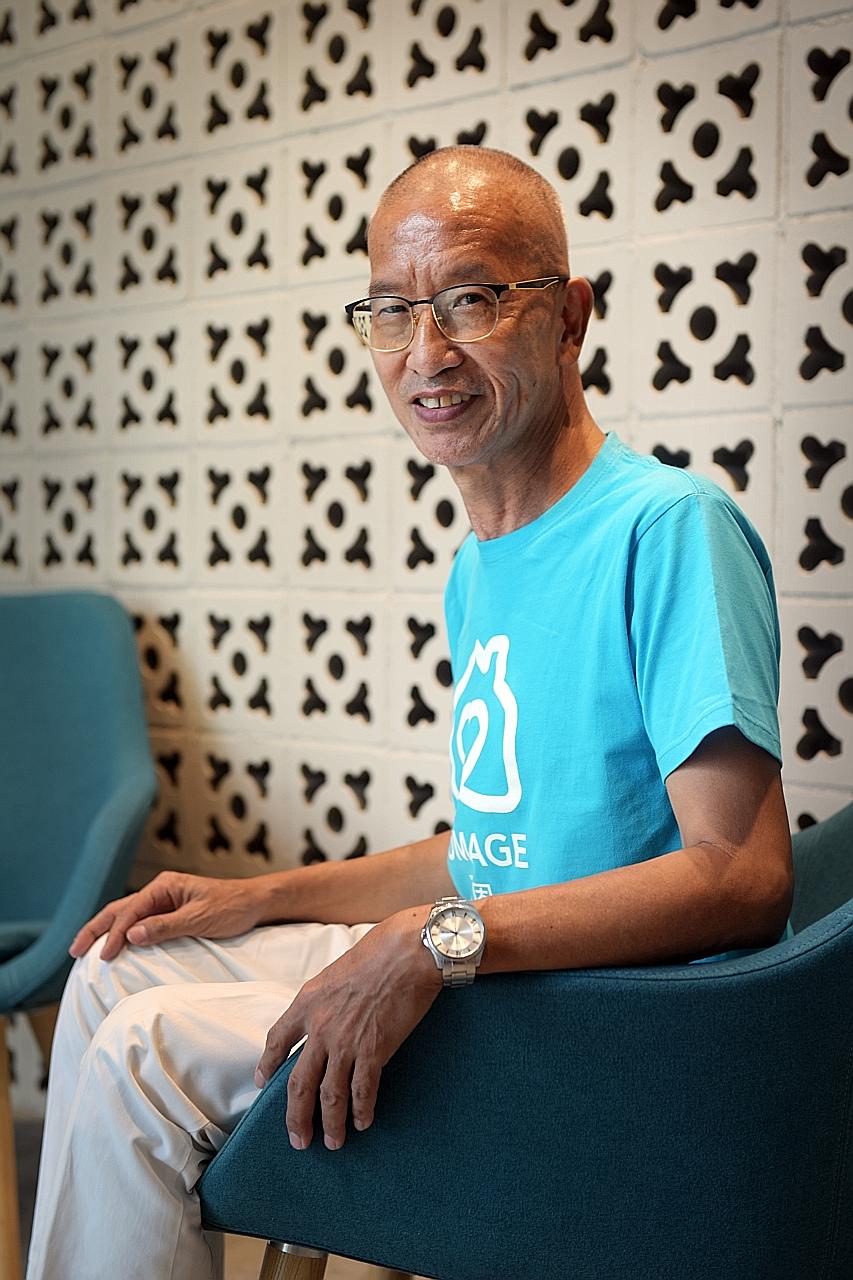 Since 2019, Mr Ng Chee Yen (left) has been a care professional with Homage, a firm that provides on-demand home and facility-based care to seniors and other adults.