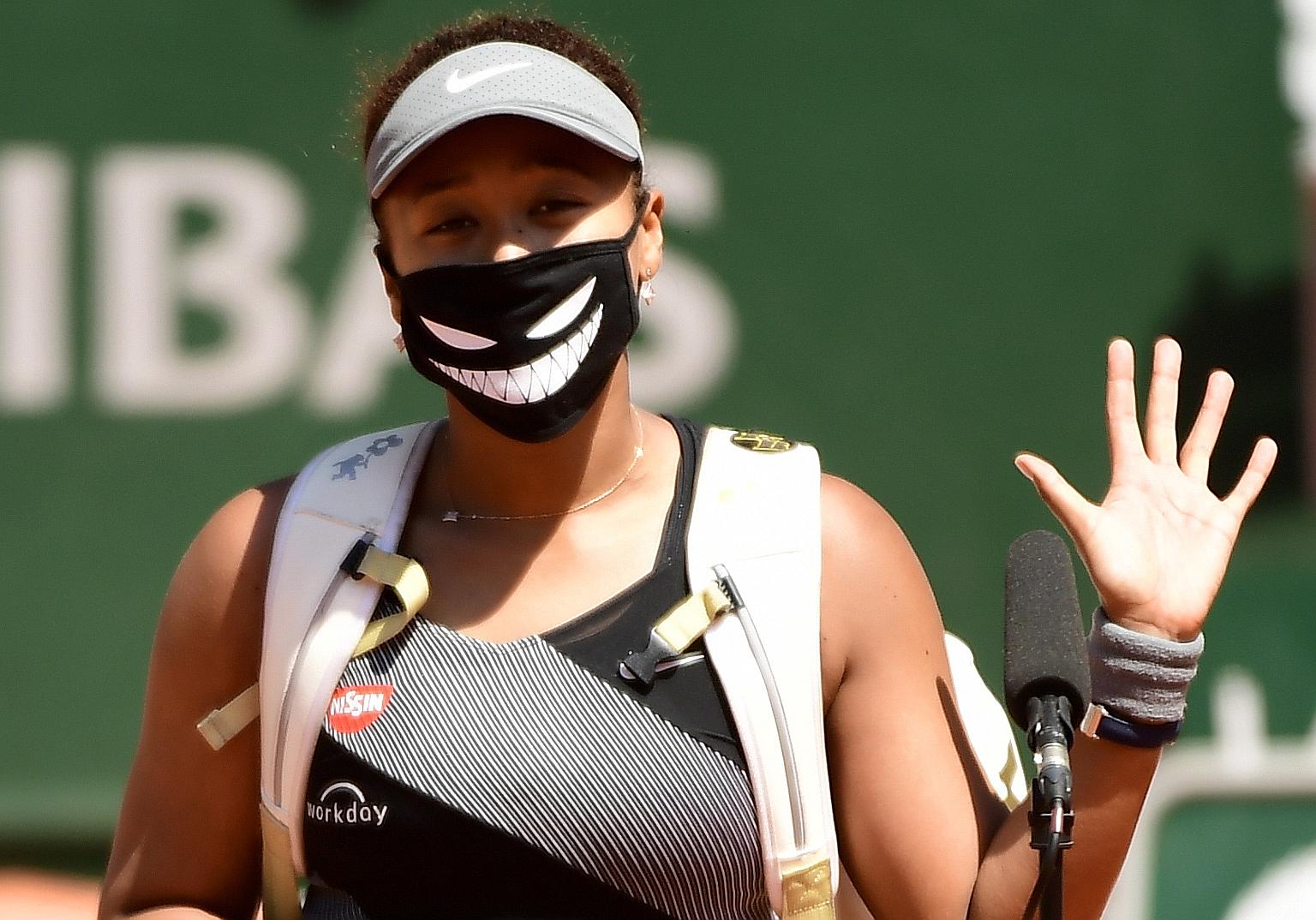Naomi Osaka only agreed to take part in a cursory on-court TV interview before walking off yesterday and is looking at a penalty of up to US$20,000 for every news conference she skips. She was fined US$15,000 yesterday.