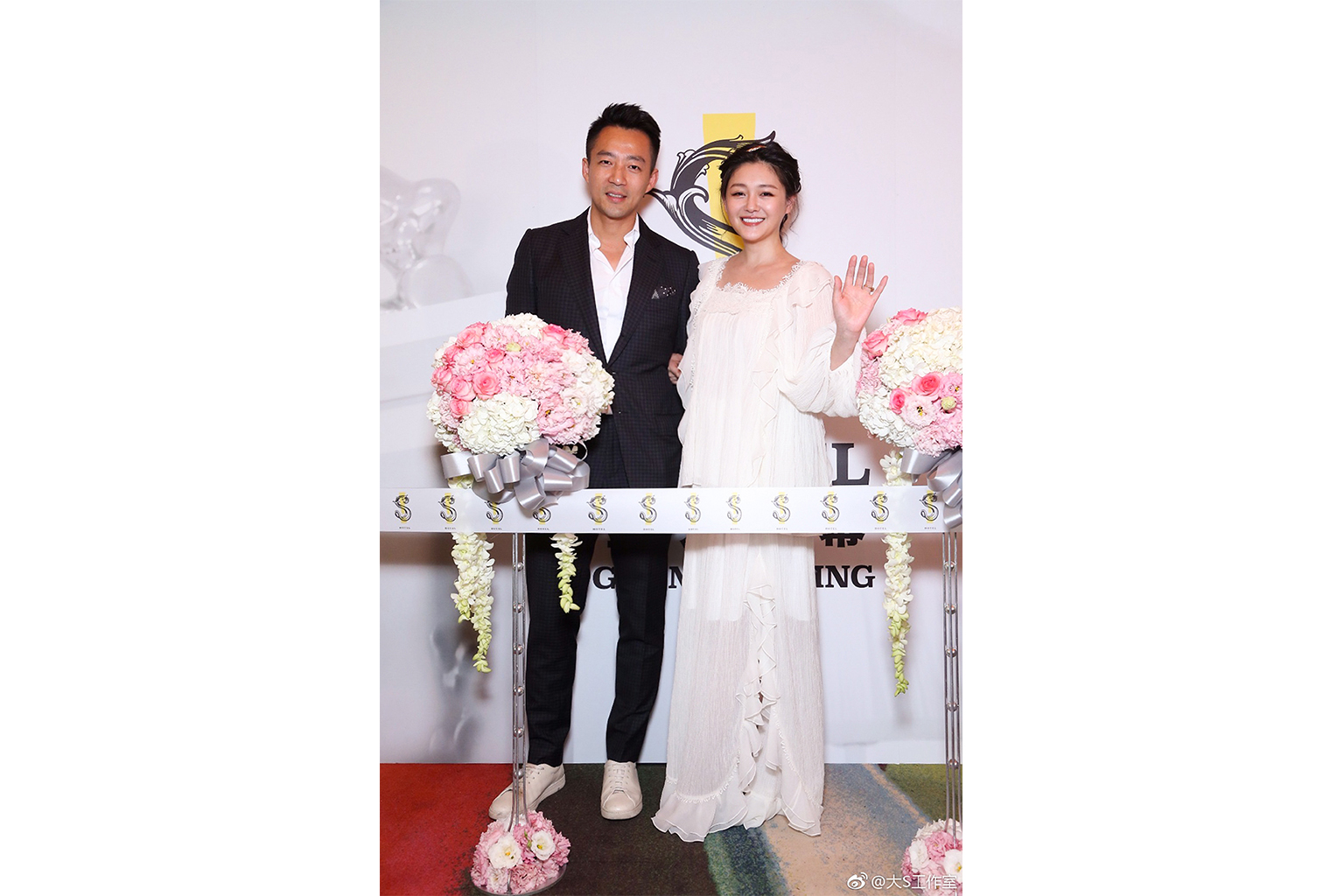 Actress Barbie Hsu and her husband, businessman Wang Xiaofei, at the opening of S Hotel in Taipei in June 2017.
