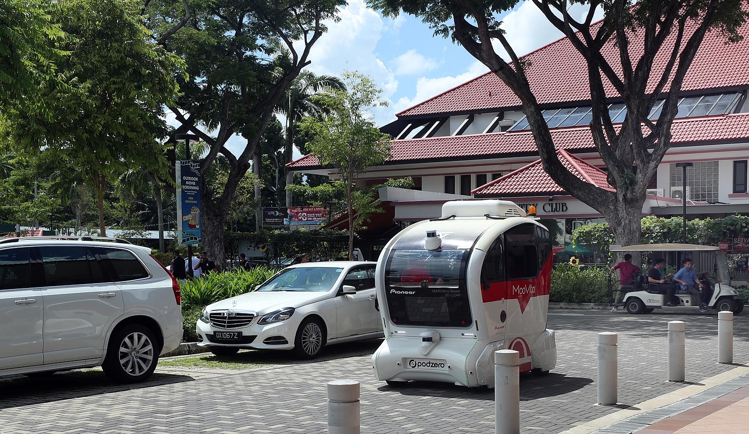 A MooVita autonomous vehicle seen in a 2019 file photo. Local autonomous vehicle start-up MooVita is developing a software solution that transforms various vehicle types into autonomous vehicles for different driving conditions and applications.