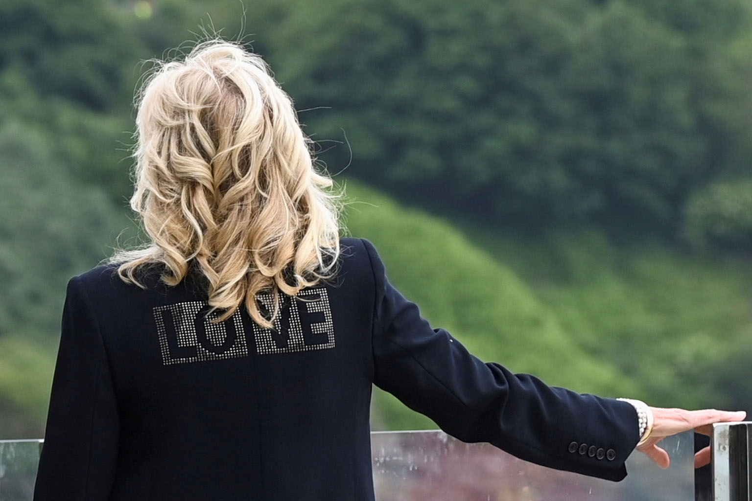 When asked about her jacket on the eve of the Group of Seven leaders' summit, Mrs Jill Biden said that unity across the globe is needed at this time.