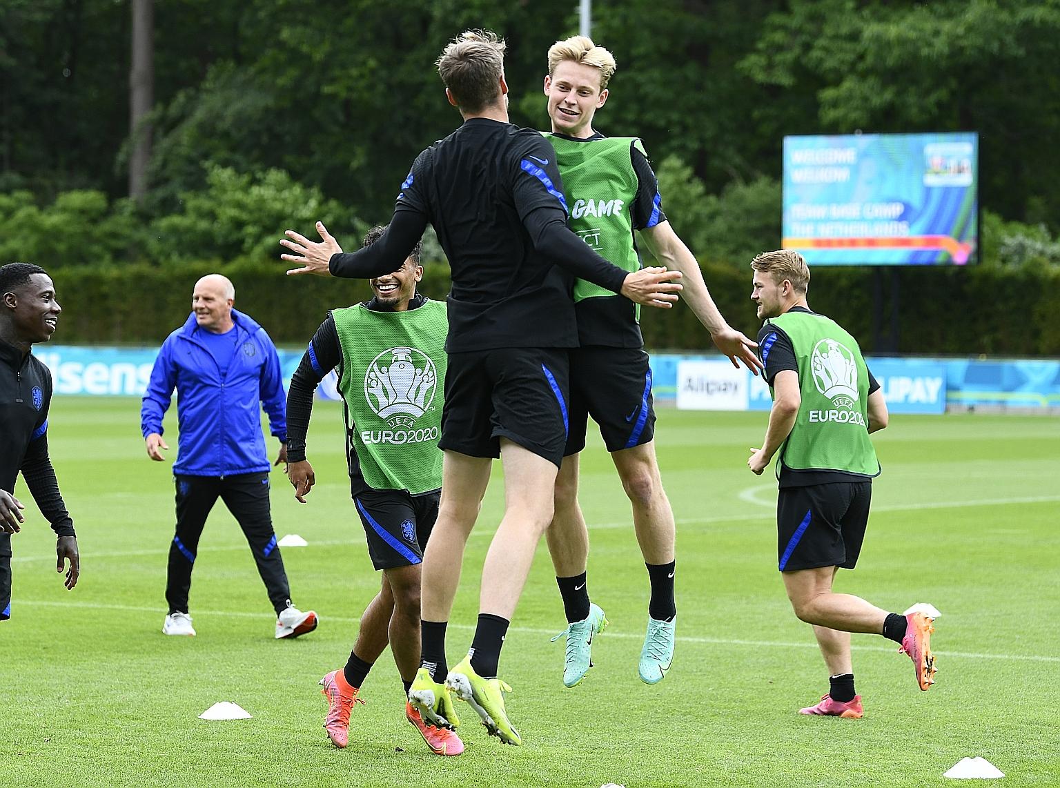 Frenkie de Jong during training on Friday. He had an outstanding campaign for Barcelona.
