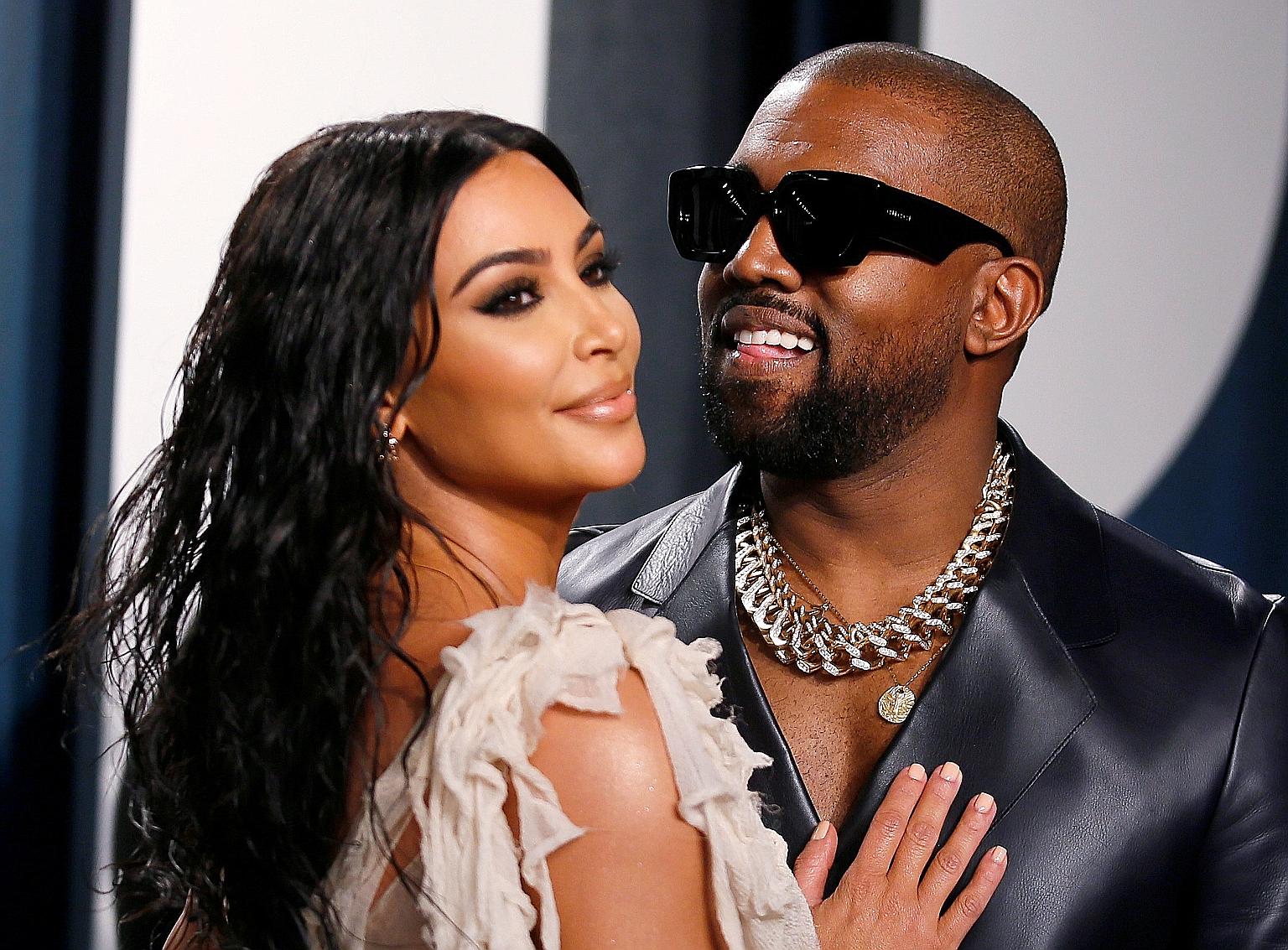 Television personality Kim Kardashian last year with singer Kanye West, who she says "will always be family". She filed for divorce from him in February.