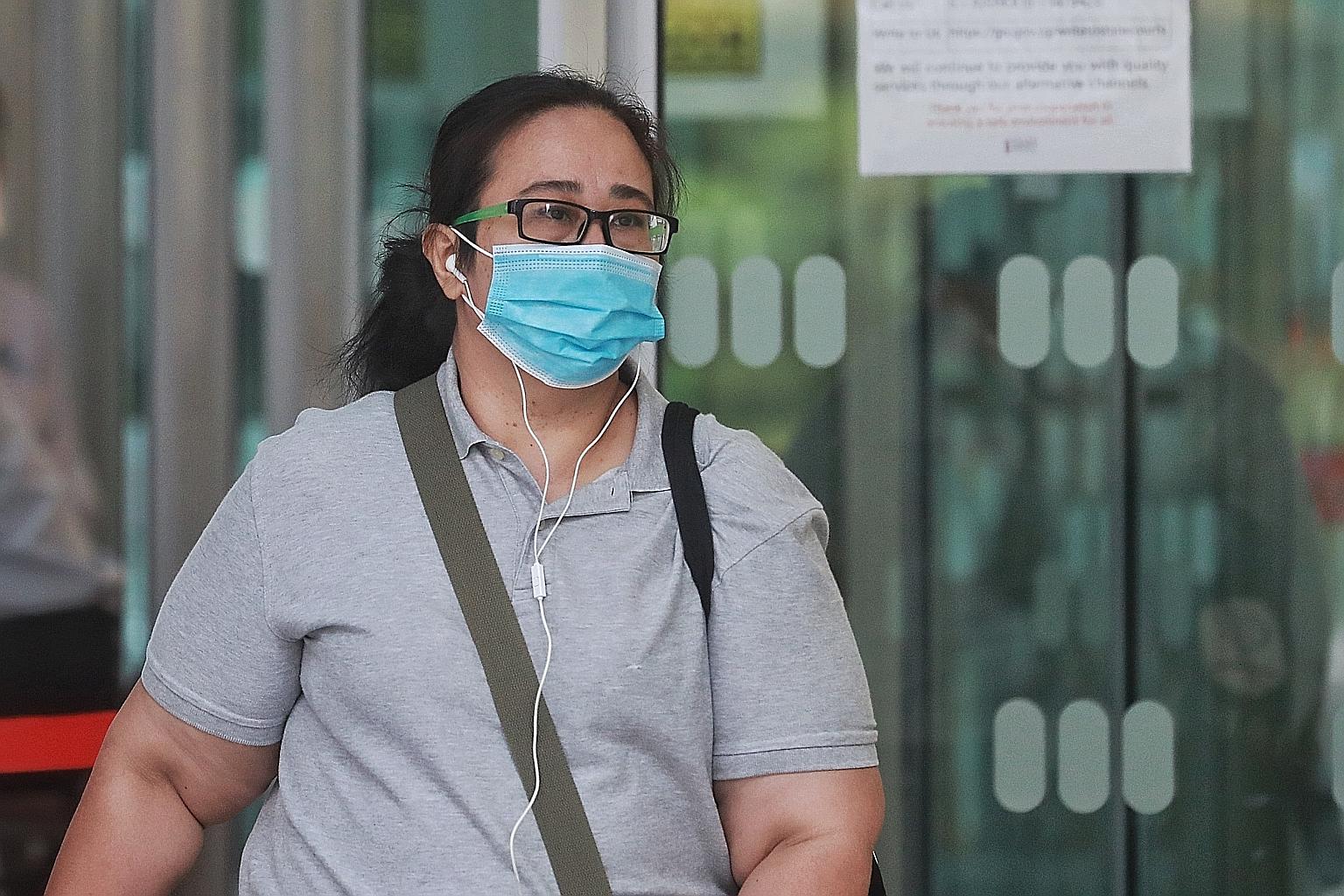 Connie Soh leaving the State Courts yesterday. She pleaded guilty last month to one count of voluntarily causing hurt. The prosecution said her reaction to the accident was "unwarranted given the victim's tender age".