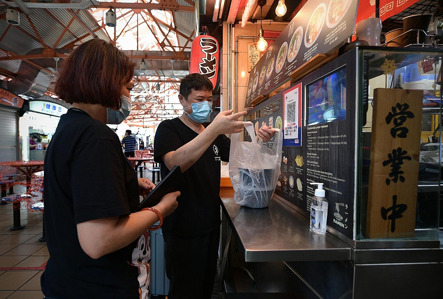 Mr Tan Hock Soon, who runs the Ramen Taisho stall at Maxwell Food Centre, offers islandwide delivery on his own terms via his website ramen.sg. He says: "We don't have to give food delivery apps the commission fee. On ramen.sg, we can also keep price