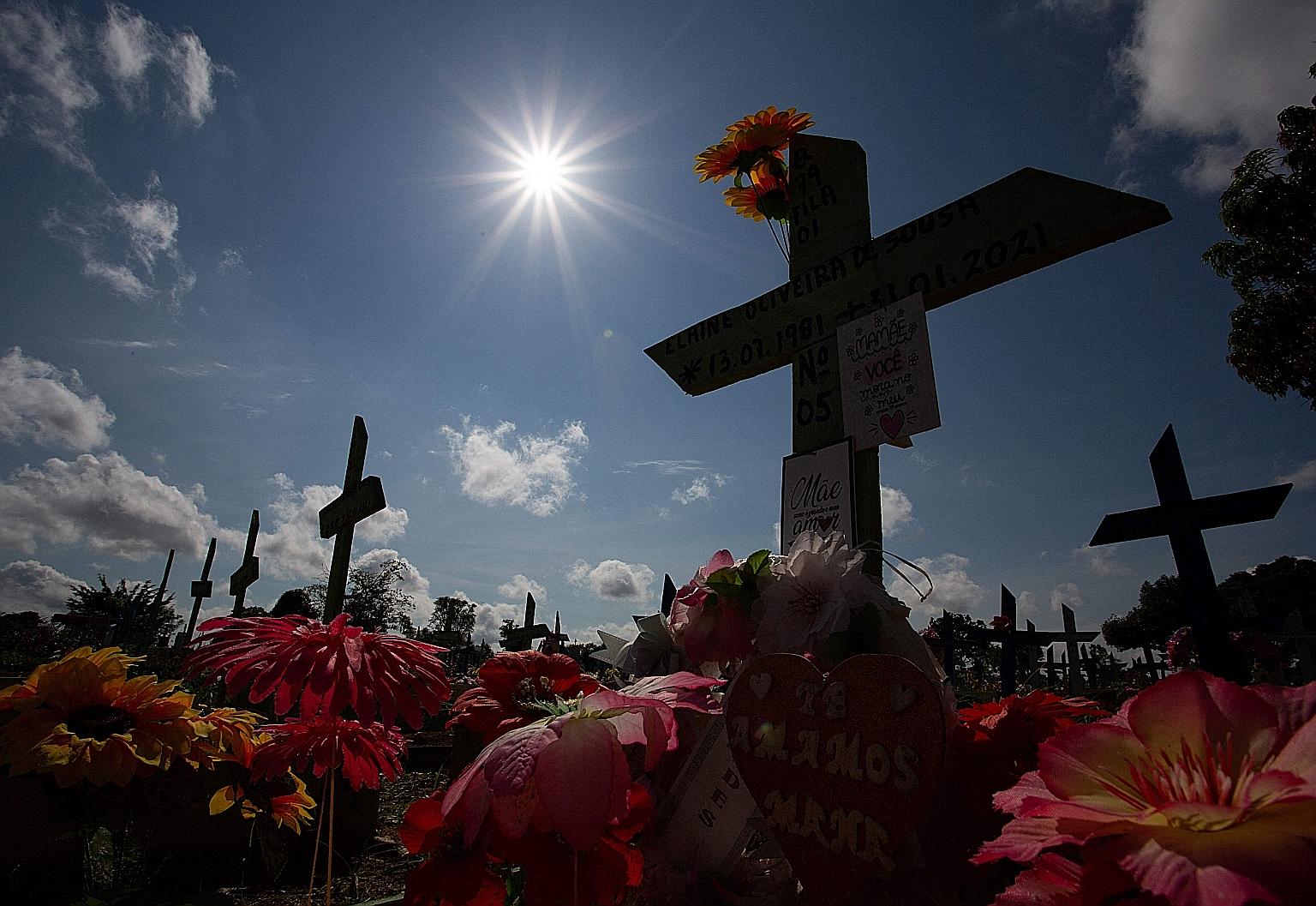 A graveyard for Covid-19 victims in Manaus city, in Brazil's Amazonas state. With Brazilians dying from the disease at the rate of about 2,000 a day, medical experts say that residents should take any Covid-19 vaccines available - even less effective