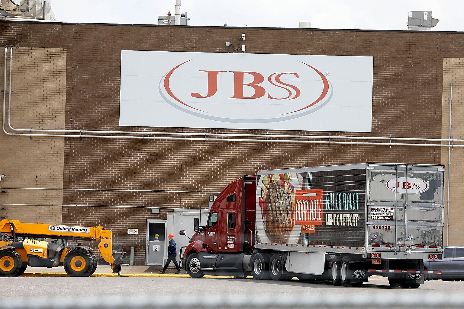The ransomware attack on JBS on May 30 forced the closure of all its beef plants in the United States, including this one in Plainwell, Michigan - accounting for almost a quarter of supplies in the country - and slowed pork and poultry production. PH