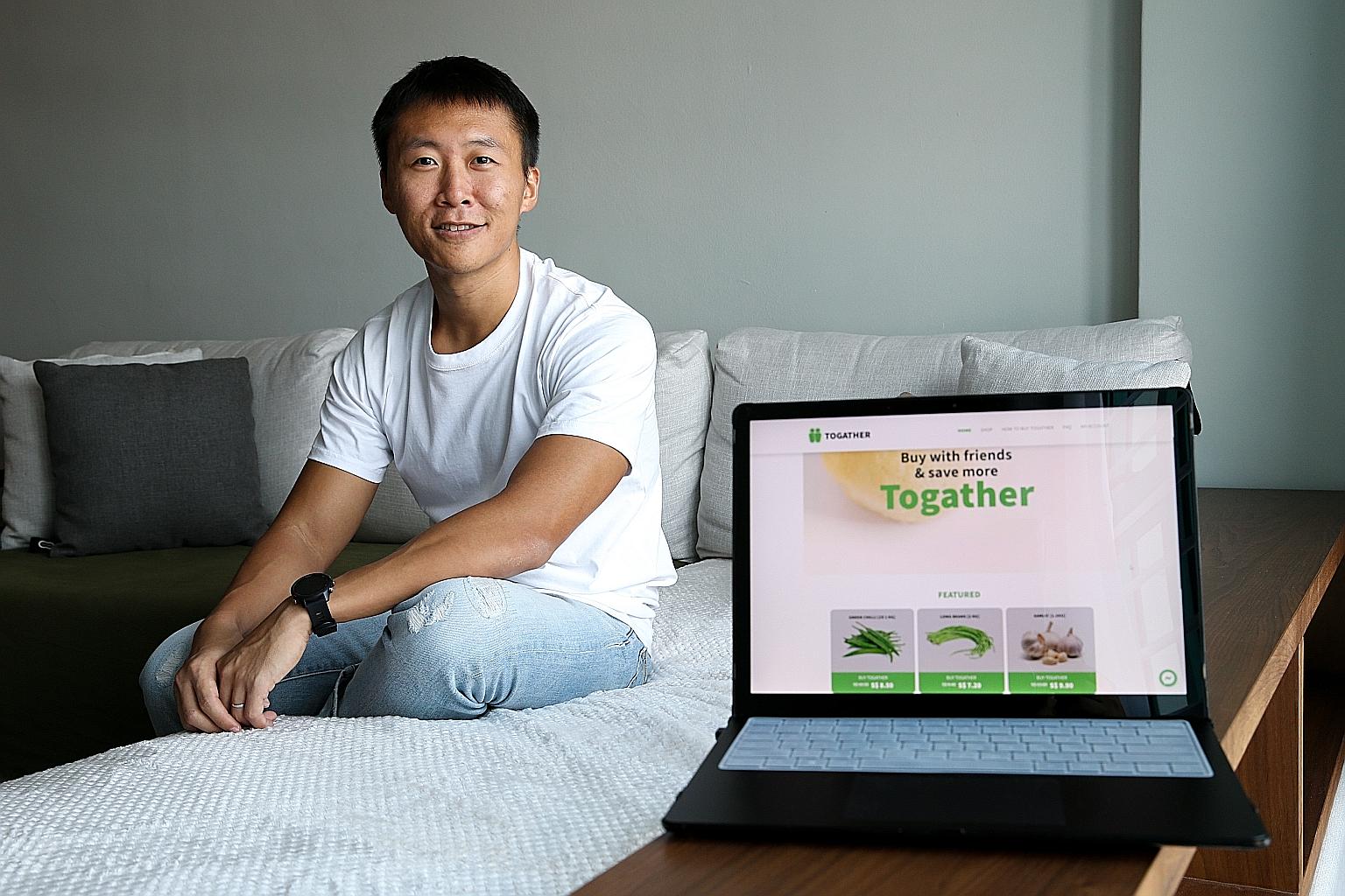 Mr Victor Qin, who had seen how the craze for community bulk buying developed in China, felt confident that it would take off in Singapore. So he launched the Togather.sg platform for merchants to sell through group buys and for consumers to enjoy lo