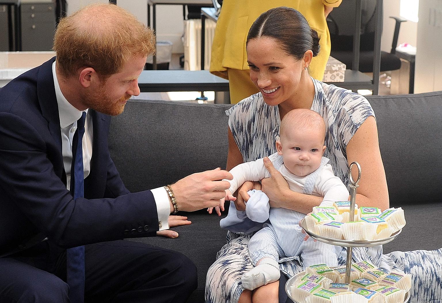 Prince Harry was made Earl of Dumbarton after he married Meghan Markle in 2018. The title of Scottish nobility can be passed to his first-born son, Archie (right, in a 2019 photograph), who is now two.