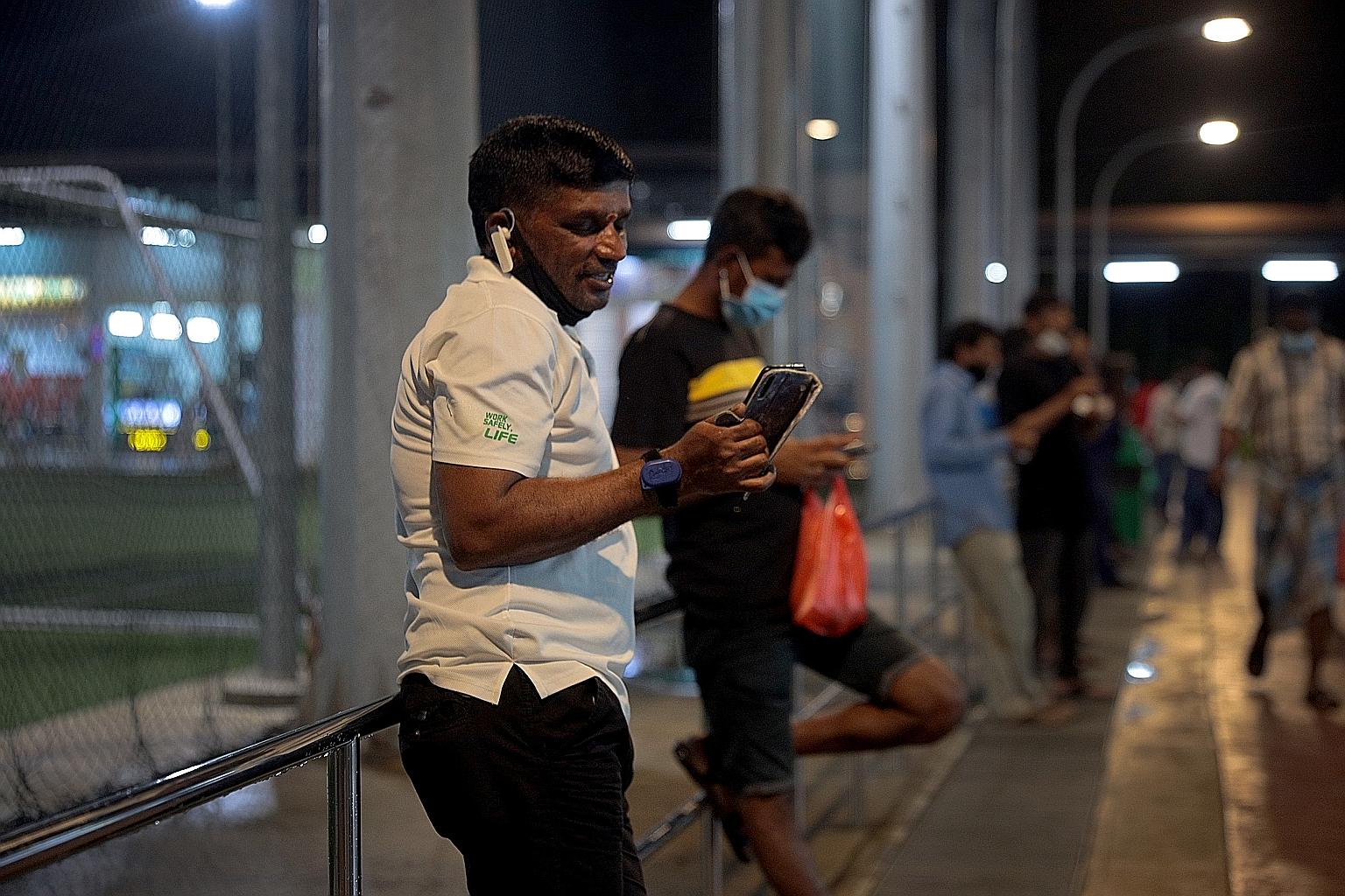 Migrant workers at Terusan Recreation Centre in Jalan Papan in April. Under the new medical system, each geographical sector will be anchored by a regional medical centre and complemented by on-site medical centres in large dorms and mobile clinical