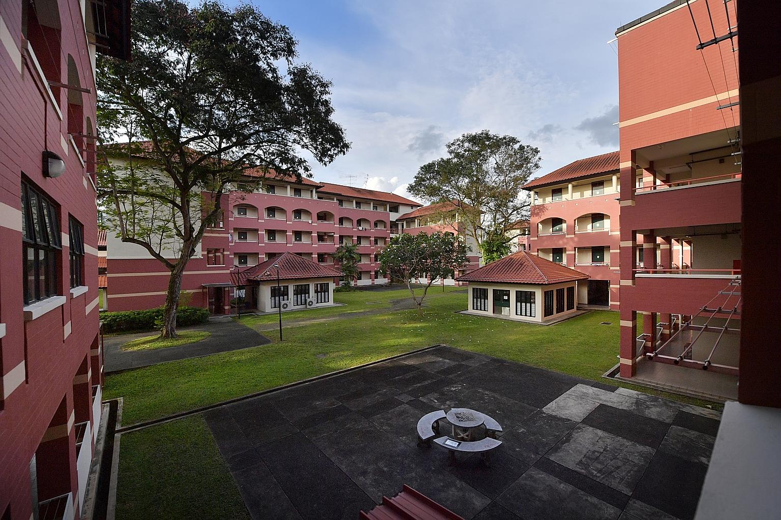 Hall 7, one of the halls of residence at Nanyang Technological University. Applications for some 14,000 vacancies across the 24 halls must be made every year.