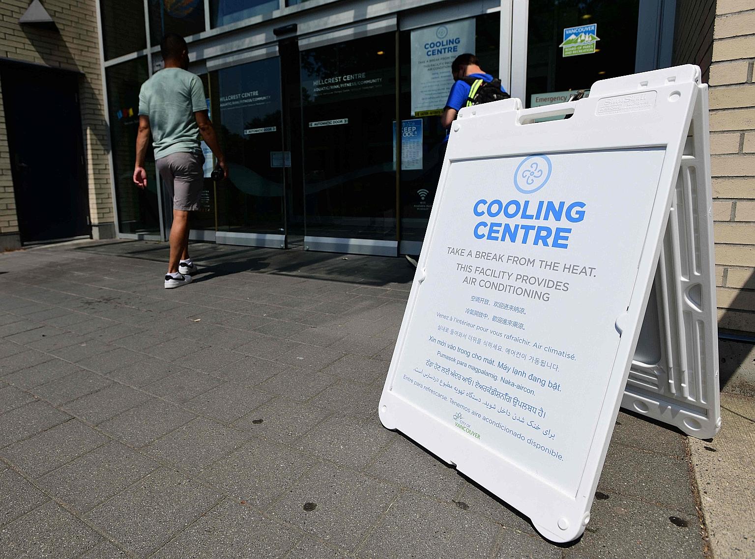 A cooling centre in Vancouver where residents can escape the heatwave. The British Columbia Coroners Service reported 486 "sudden deaths" between last Friday and Wednesday, compared with 165 normally.