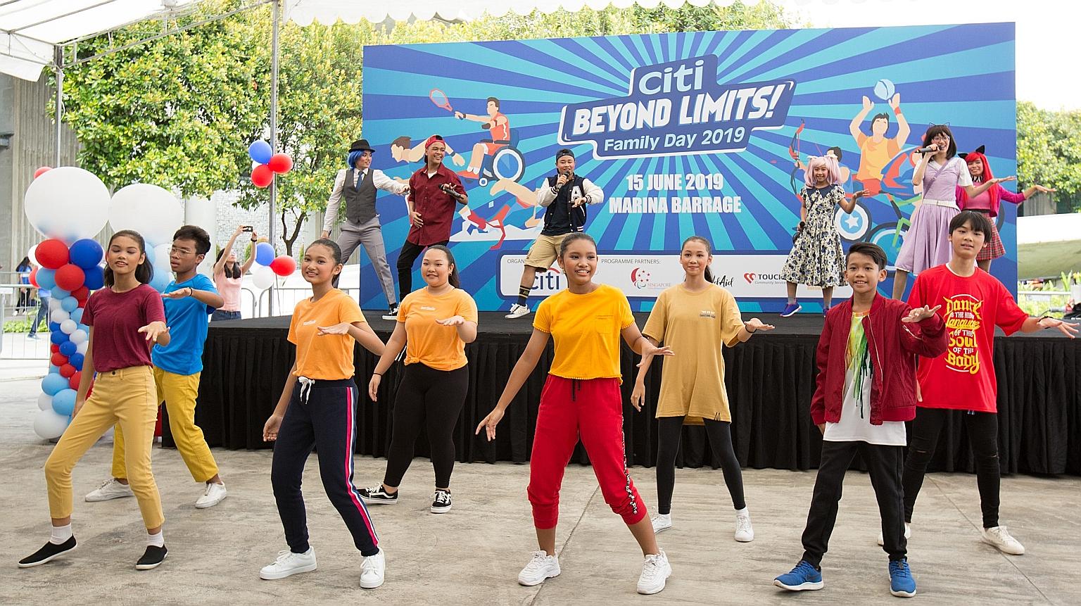 A 2019 photo of Citi Singapore's Global Community Day campaign, which showcased the talent of young people supported by The Business Times Budding Artists Fund.