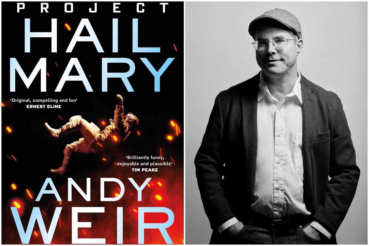 Andy Weir (left) takes the protagonist in Project Hail Mary through each problem - ranging across fields like physics and biology - with a step-by-step description of his thought processes.