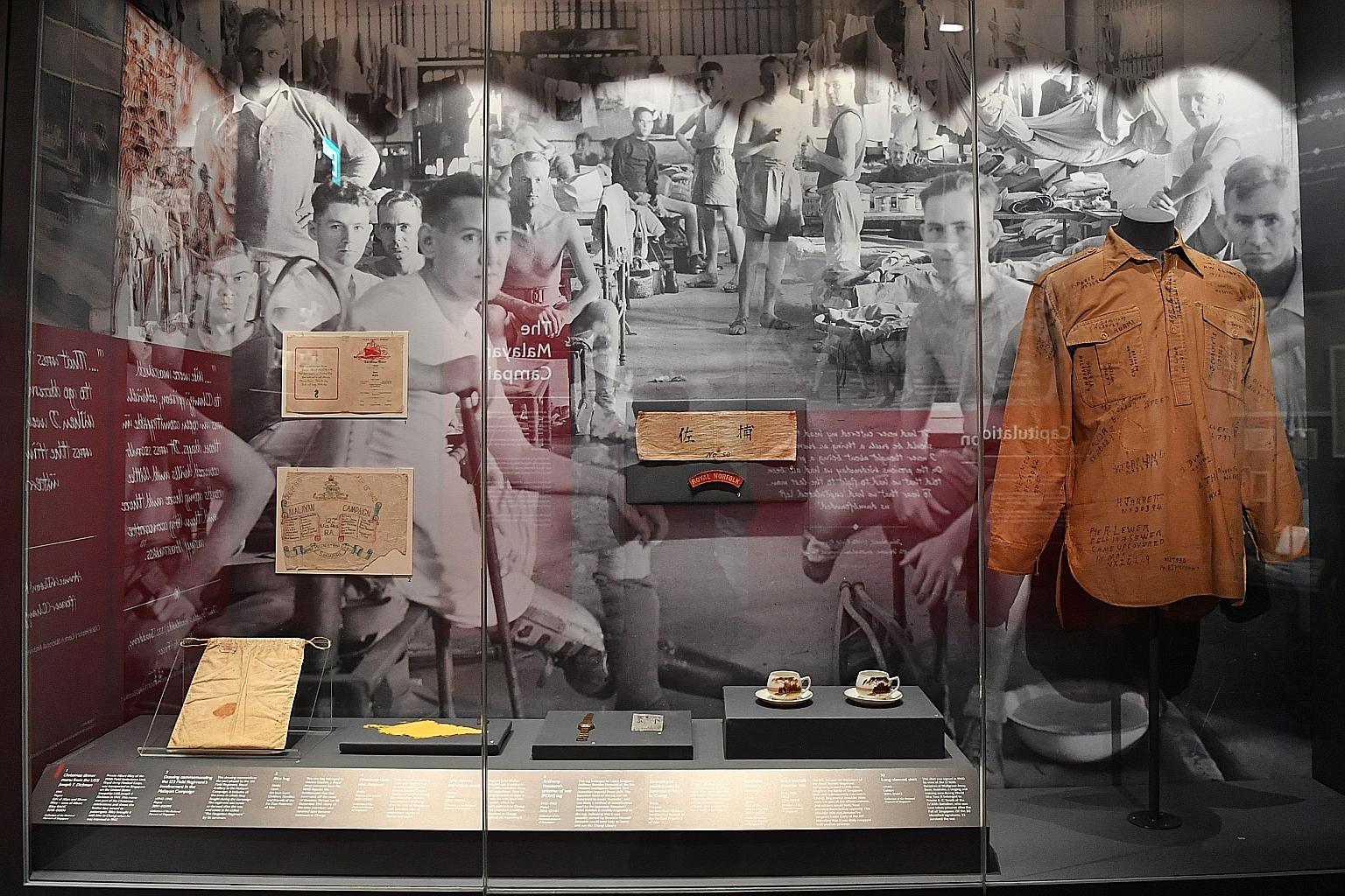 Artefacts on display at the Changi Chapel and Museum. The original Changi Prison was where thousands of Allied prisoners of war were detained when Singapore fell to the Japanese army in 1942. After the Japanese surrender of 1945, the roles were rever