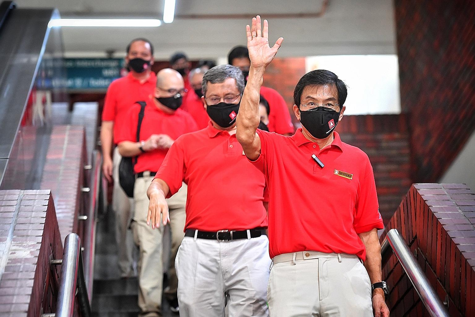 Singapore Democratic Party candidates, led by Dr Chee Soon Juan, on the campaign trail in Bukit Batok on July 8 last year during the general election. The party has suspended its ground activities due to Covid-19 restrictions, but Dr Chee, who contes