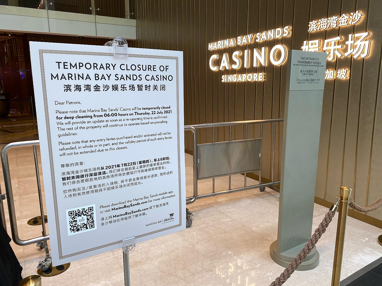 Investigations have found that there is likely ongoing transmission at the casino in Marina Bay Sands. Special testing operations will be conducted for all casino staff, and free Covid-19 testing will be extended to members of the public who visited 
