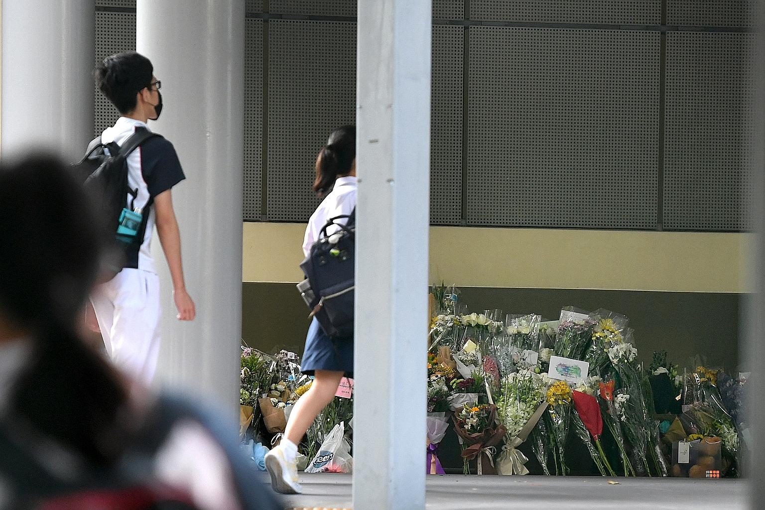 Flowers placed at River Valley High School last week, after a 16-year-old student allegedly killed a 13-year-old schoolmate on Monday. The subject of mental well-being among the young has taken on a new urgency in public discourse following the incid