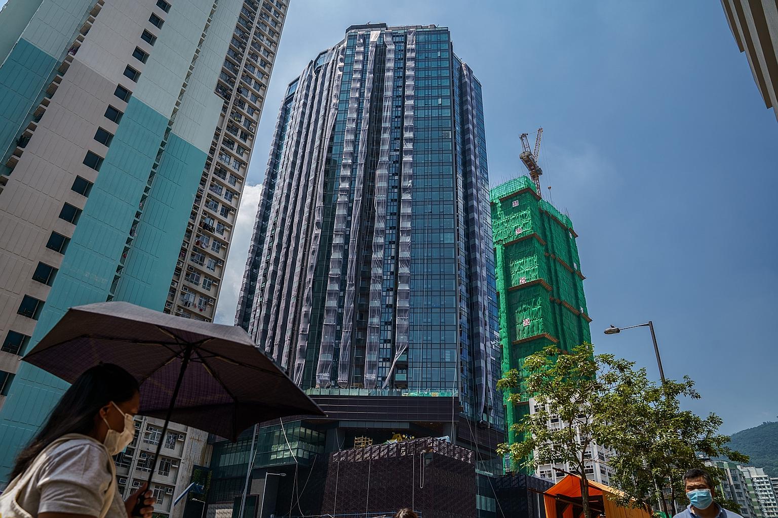 The Vertex residential project, developed by Evergrande Group, in Hong Kong last week. Evergrande, the world's most indebted property developer, is among the companies in the Chinese government's cross hairs as it seeks to curb the growing debt probl