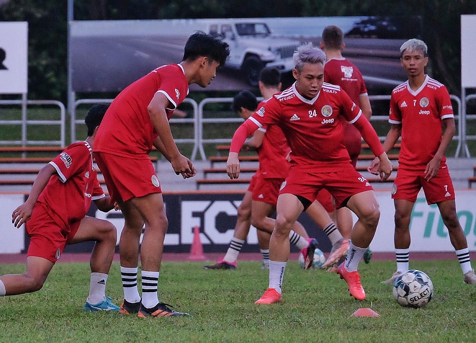 Balestier Khalsa's Ho Wai Loon (on the ball) was out for a lengthy 504 days after fracturing his right ankle in March last year.