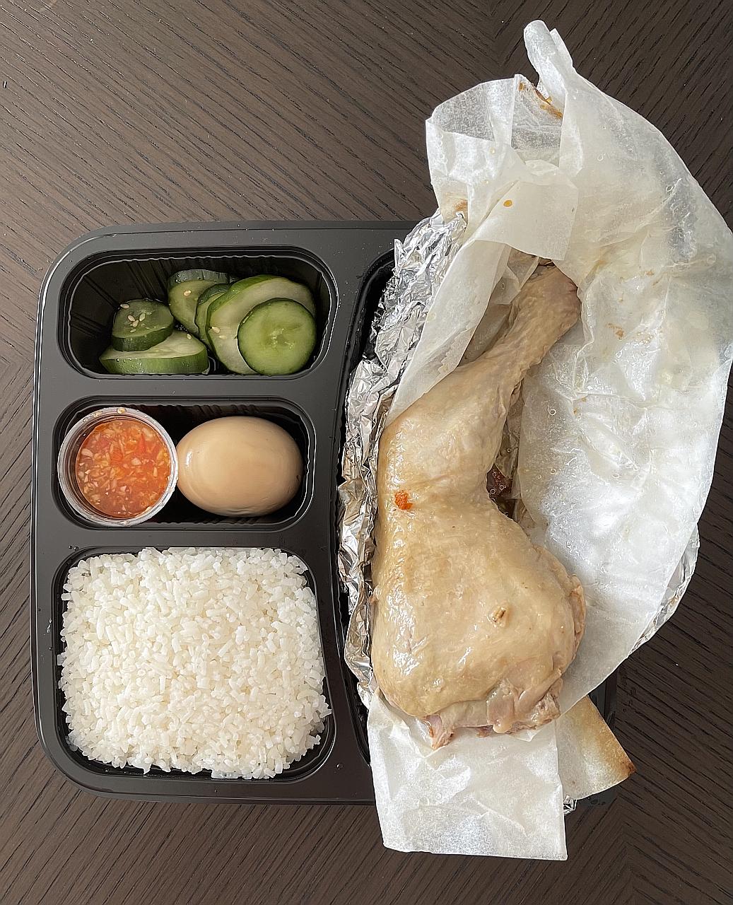 PokPok Keh's Original Pink Salt Chicken Bento (left).