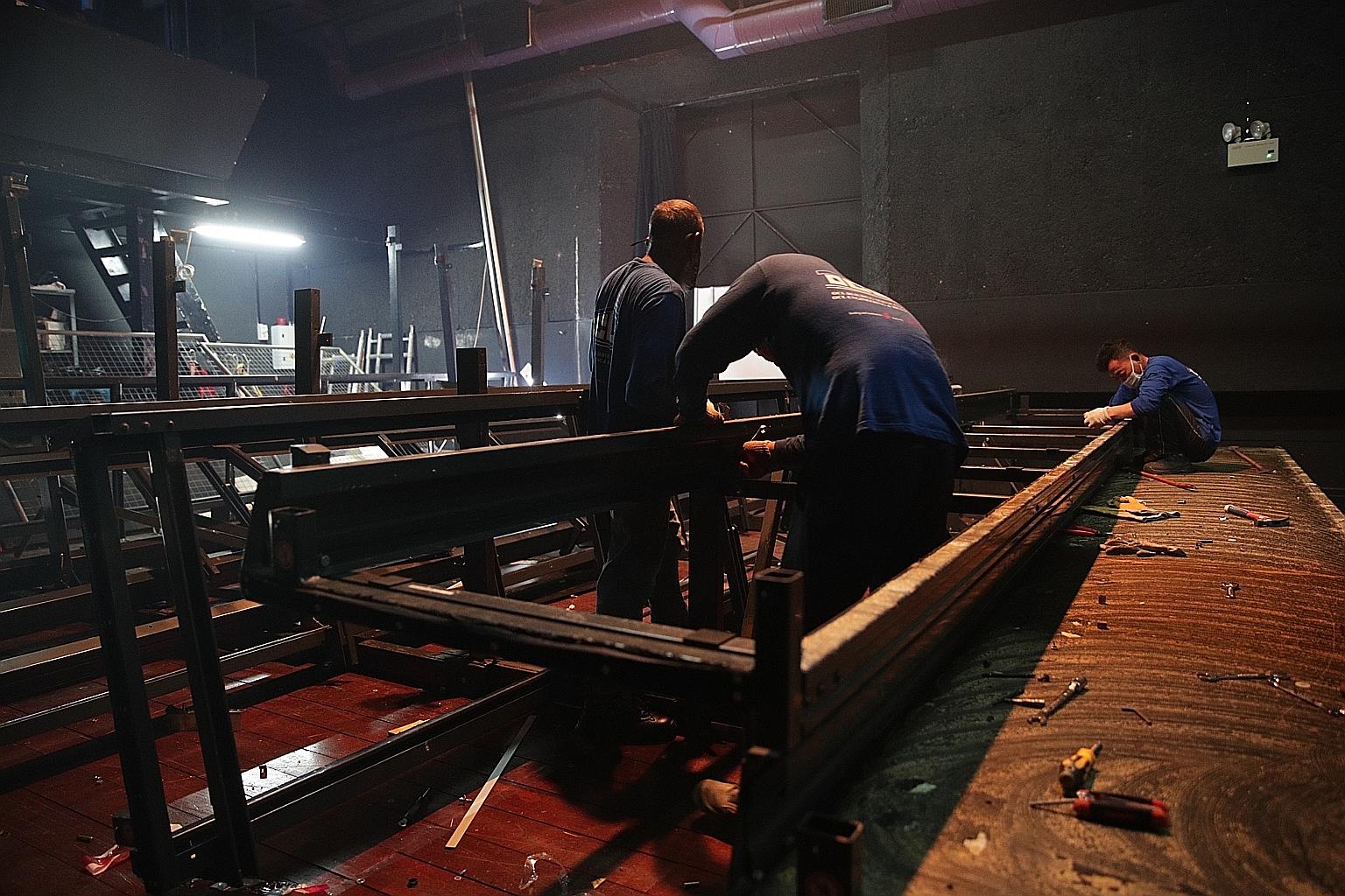 Empty chairs in the Sad Bar, a basement space at The Substation that was used for workshops, intimate performances or after-hours events. The arts centre's final weeks in Armenian Street were marked by a few performances and a flurry of packing and d