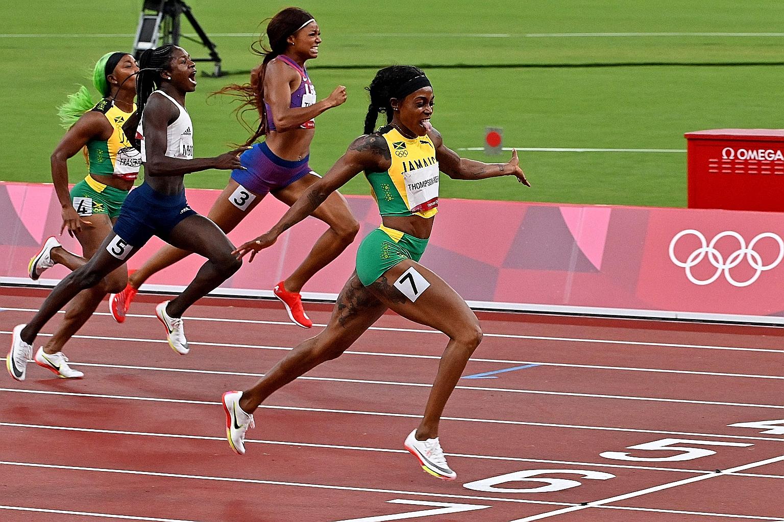 Elaine Thompson-Herah bagged a record fourth individual gold after storming home in a blistering 21.53 seconds.