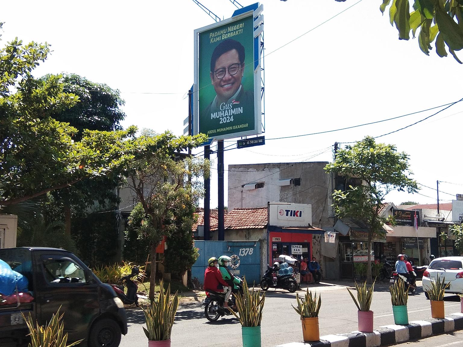 A billboard featuring Mr Muhaimin Iskandar, chairman of the National Awakening Party, in Indonesia. He is one of the politicians campaigning for the country's 2024 presidential election.