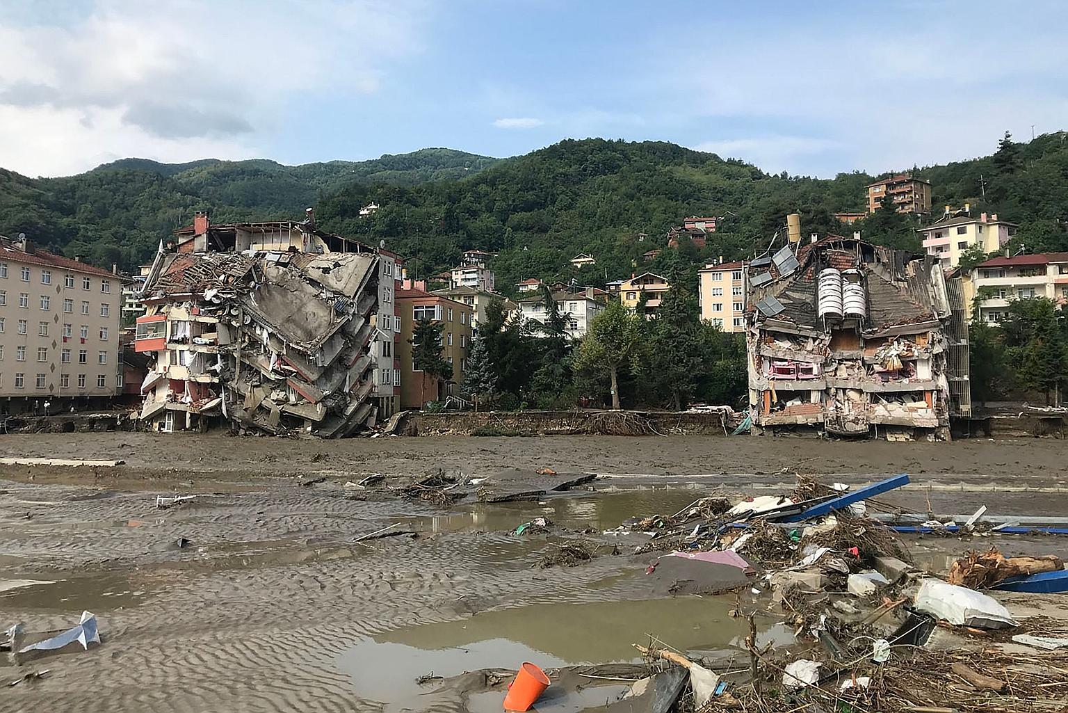The devastation in the northern Kastamonu province after flash floods swept across several Black Sea regions. Storms that swept in from the Balkans late on Tuesday turned streets into rivers and set off mudslides that buckled roads and tore down brid
