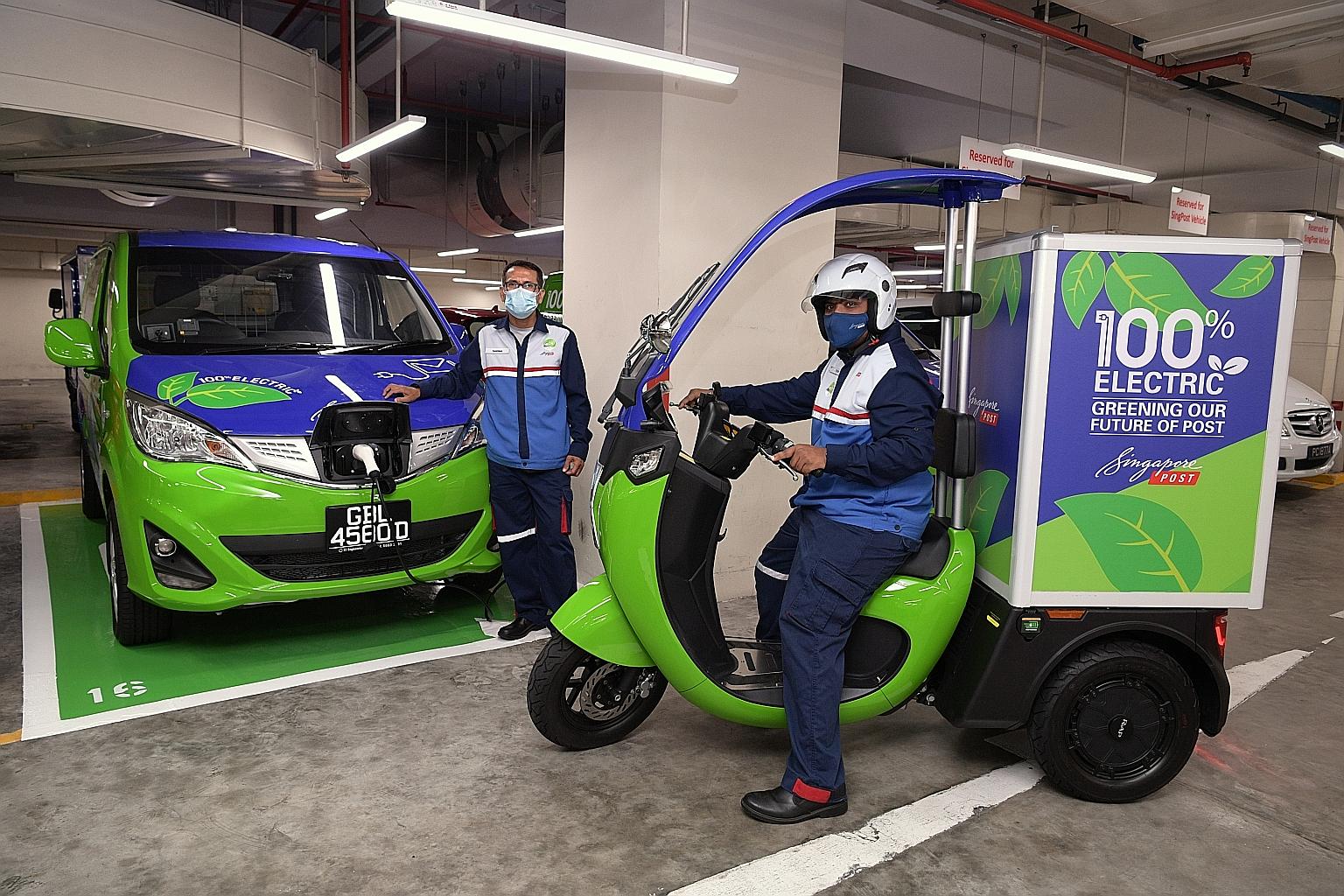 Singapore Post has begun pilots of two e-scooters and two electric vans. The pilots should end some time in the next few months and could be further expanded, if criteria like safety are met.
