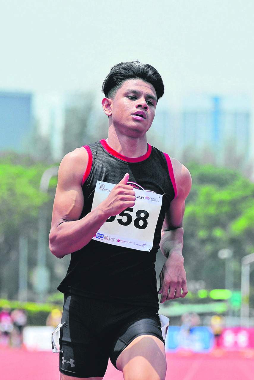 National hurdler Marc Brian Louis, 19, will be competing at the World Athletics Under-20 Championships in Nairobi, where he will race in the 110m heats on Friday. ST FILE PHOTO