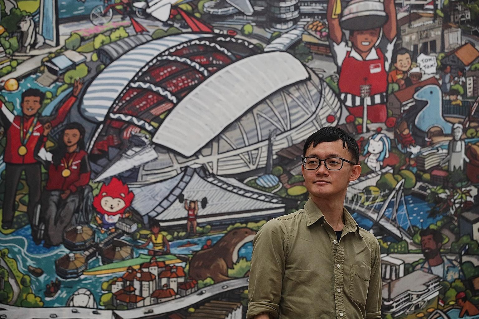 Lee Xin Li, chief illustrator for this year's National Day Parade, hopes that the spotlight on local artists at the parade will inspire many to create.