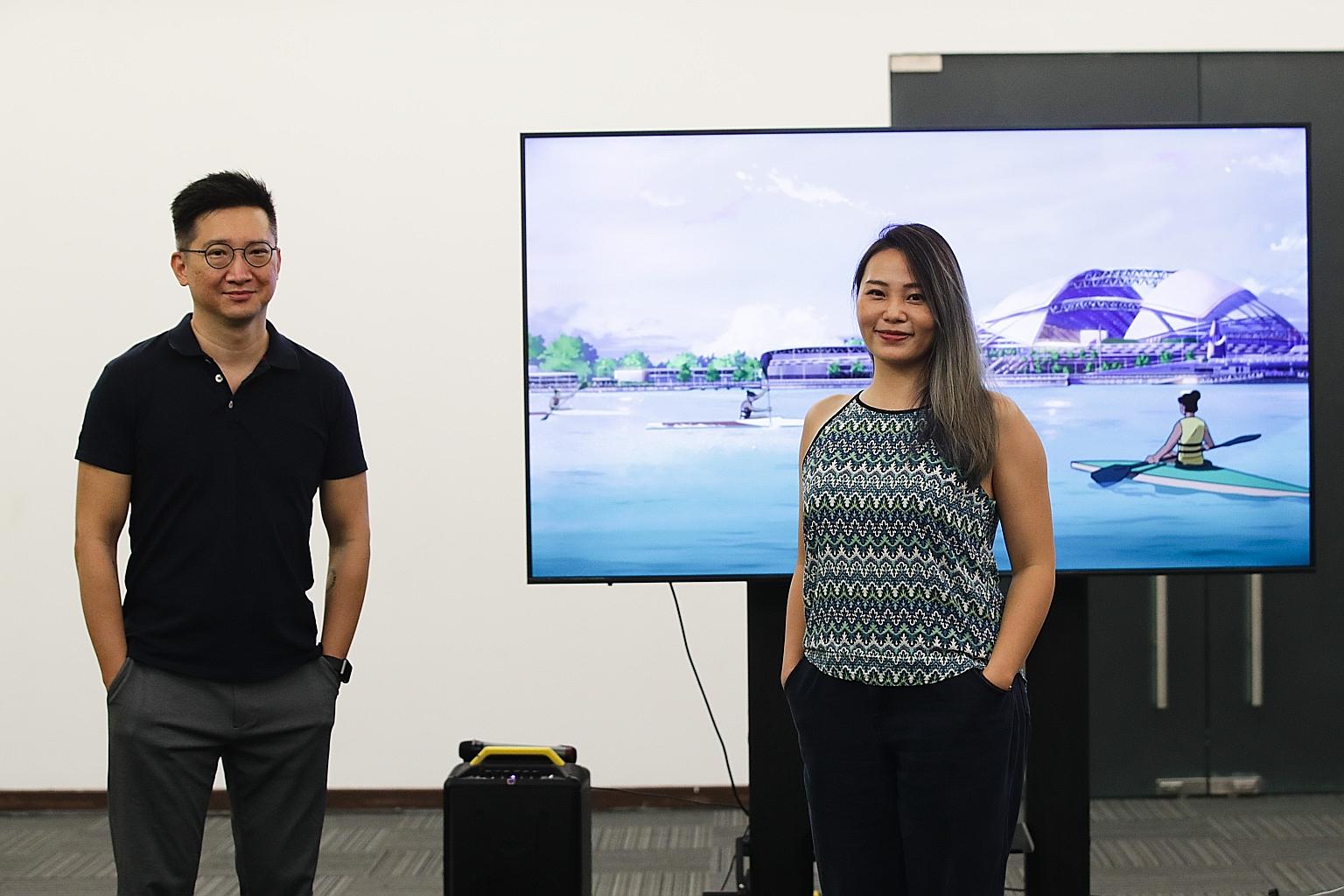 Co-founder Ervin Han and production manager Elaine Chan of Robot Playground Media, the animator of a 14-minute feature film that complements the National Day Parade. The company spent 10 months designing and revising between 12,600 and 21,000 hand-dr