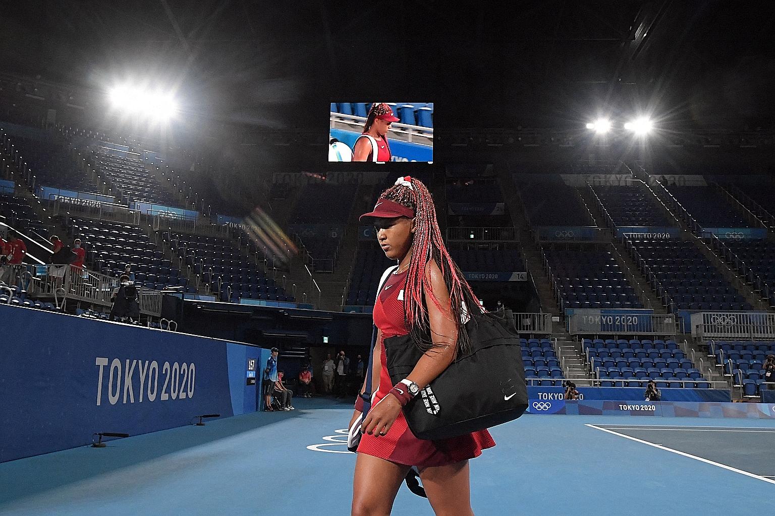 Naomi Osaka was Japan's greatest hope of landing a tennis Olympic gold but was sent packing by Czech Republic's Marketa Vondrousova in the third round last month. PHOTO: AGENCE FRANCE-PRESSE