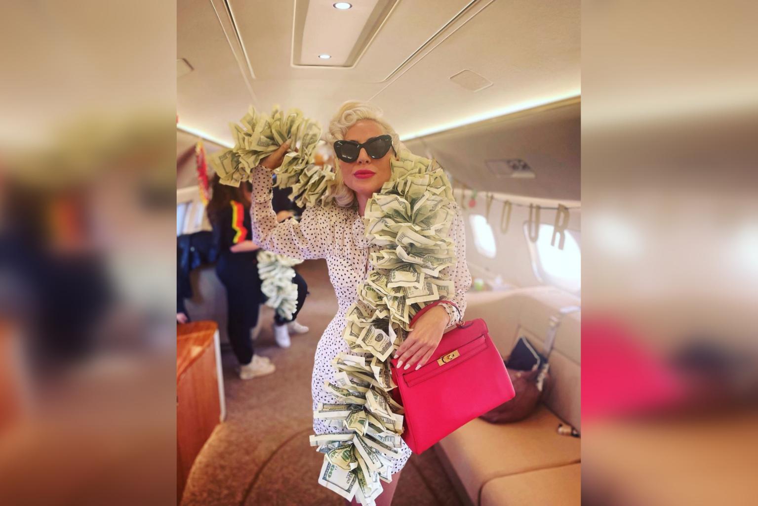 lady gaga money dress green box braids