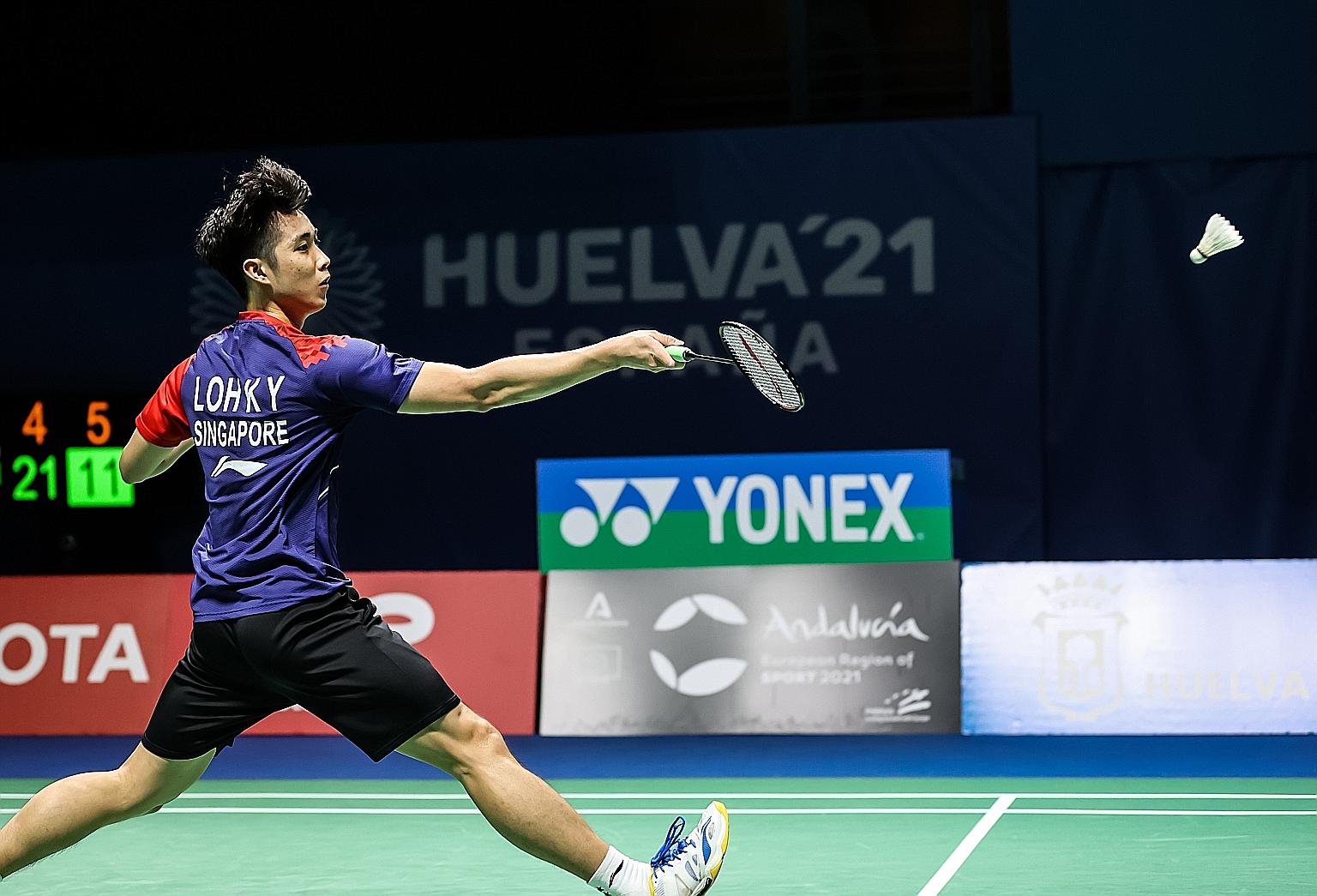 Singapore shuttler Loh Kean Yew has clinched a place in the quarter-finals of the world championships for the first time after beating Thailand's world No. 20 Kantaphon Wangcharoen 21-4, 21-7 in Huelva, Spain yesterday.