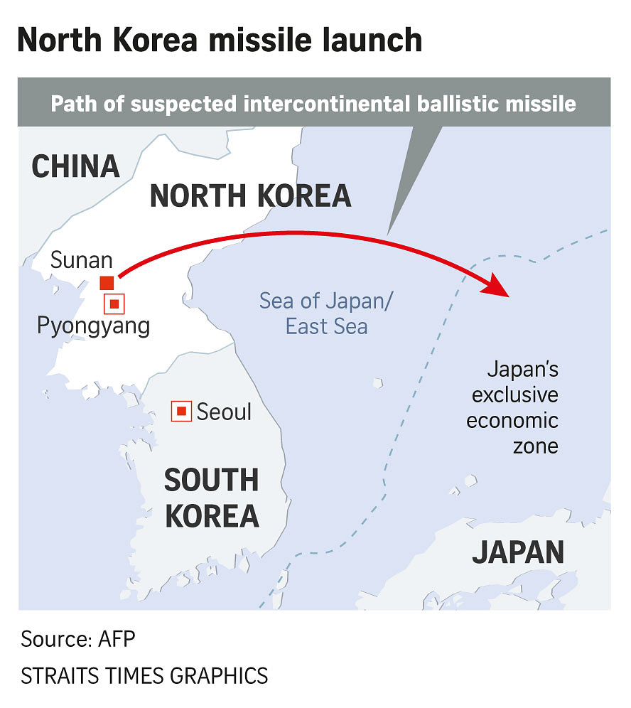 North Korea Fires Suspected Intercontinental Ballistic Missile Into ...