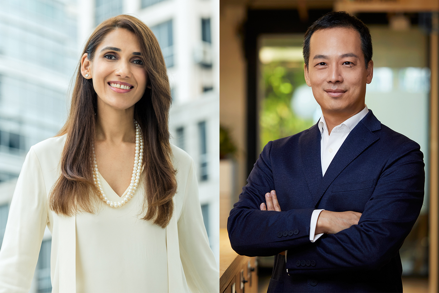 Wellington's Tanya Sanwal and Endowus' Samuel Rhee