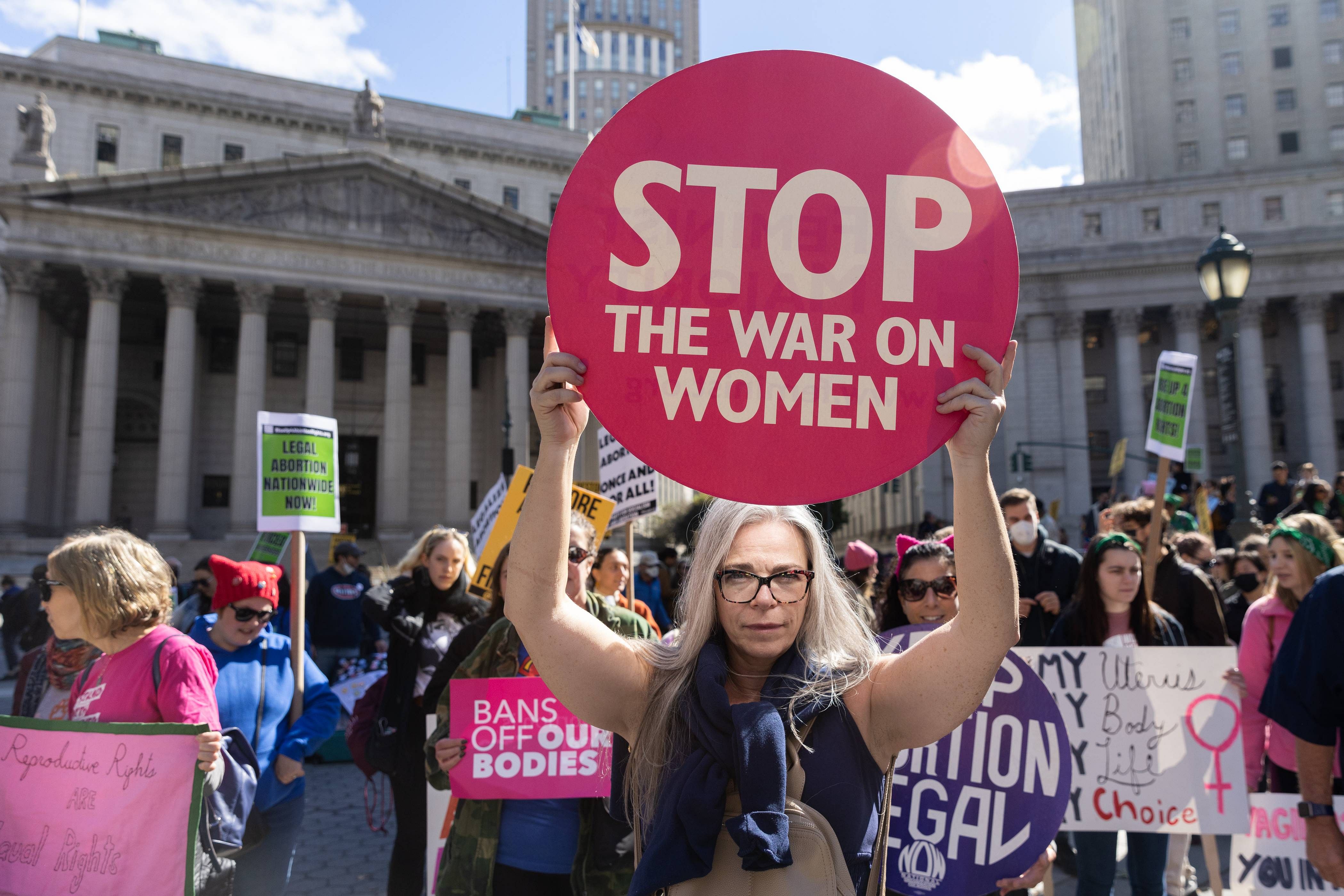 Thousands in US join abortion rights protests ahead of elections The