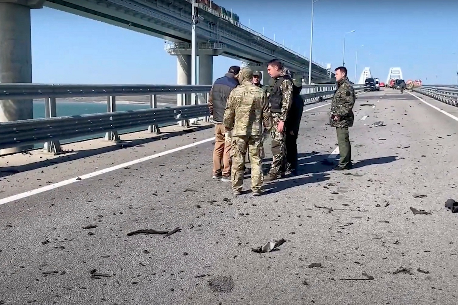 Russian Divers To Inspect Damage To Blast-hit Crimea Bridge Key To ...